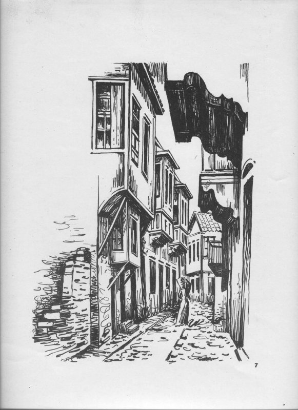 Λιθογραφία Α. Αστεριάδη, οδός Αγίου Γεωργίου. Από το λεύκωμα του Α. Αστεριάδη - ΧΙΟΣ 1939