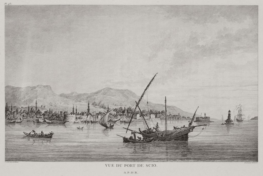 Το Κάστρο της Χίου και το λιμάνι κατά το 1782 μ.Χ – Αρχείο 'Με το βλέμμα των Περιηγητών', Ίδρυμα Αικατερίνης Λασκαρίδη