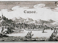 Άποψη της πόλης της Χίου και του Κάστρου της. Αρχείο 'Με το βλέμμα των Περιηγητών', Ίδρυμα Αικατερίνης Λασκαρίδη
